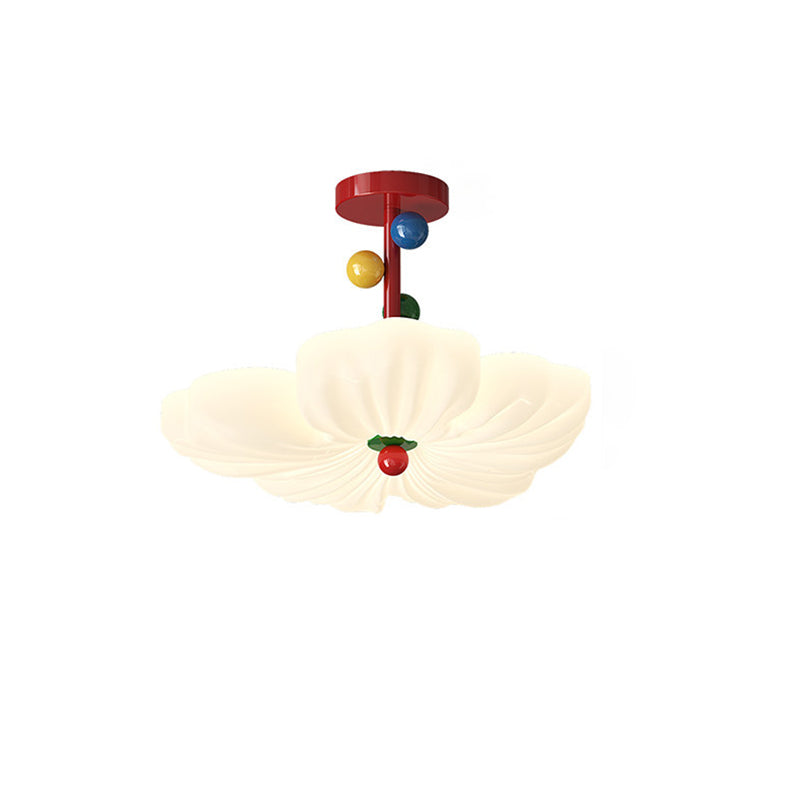 Kids Colorful Flower LED Ceiling Light – Dimmable Semi-Flush Mount Bedroom Light