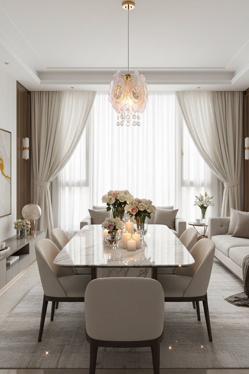 Luxury Butterfly Pendant Light – Crystal Liuli Hanging Lamp for Bedroom