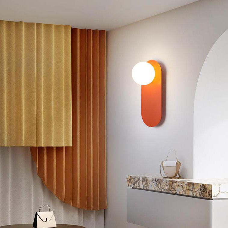 Nordic Orange Glass Wall Sconce – Modern Minimalist Wall Light