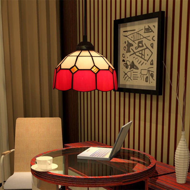 Tiffany Stained Glass Pendant Light – European Dome Hanging Lamp