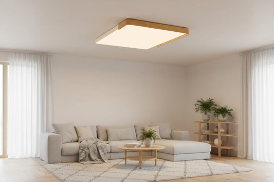 Nordic Rectangular LED Flush Mount Ceiling Light – Acrylic Dimmable Living Room