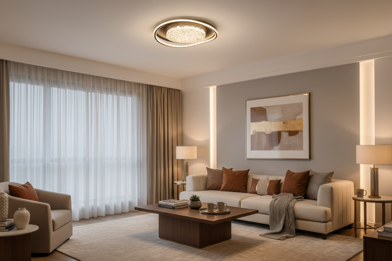 Luxury Pebble LED Flush Mount Ceiling Light – Modern Black Bedroom & Living Room