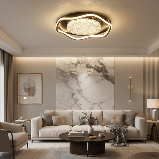 Luxury Petal LED Flush Mount Ceiling Light – Dimmable Modern Living Room Fixture