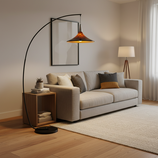 Scandinavian Fan-Shaped Floor Lamp – Modern Acrylic Standing Lamp for Living Room & Bedroom