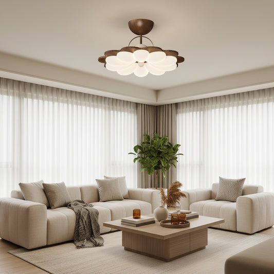 Nordic Flower LED Semi-Flush Ceiling Light – Acrylic Dimmable Living Room Fixture