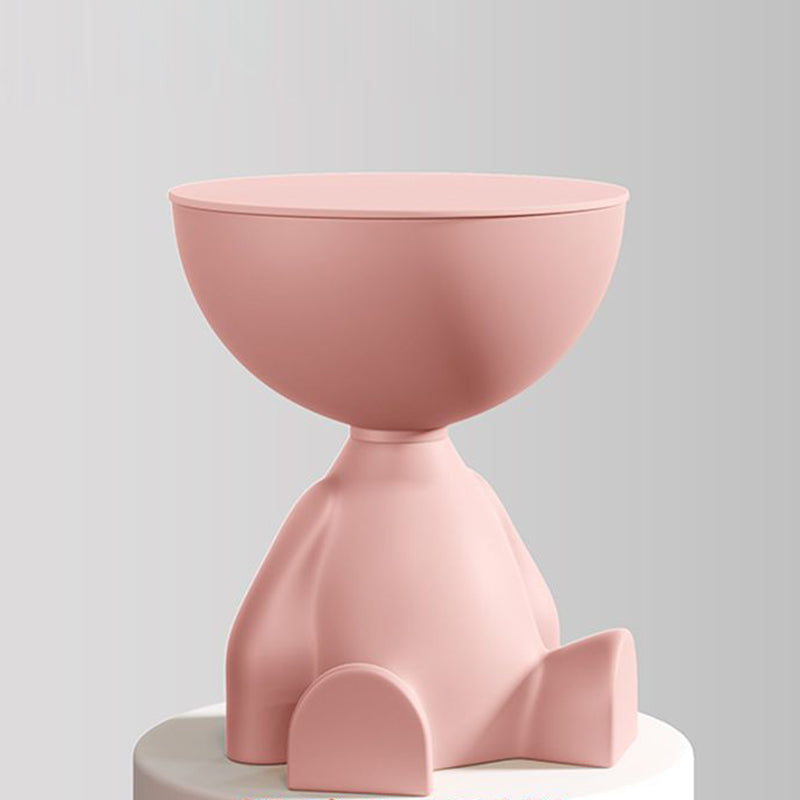 Modern Bear Round Side Table – Creative Accent Table for Living Room