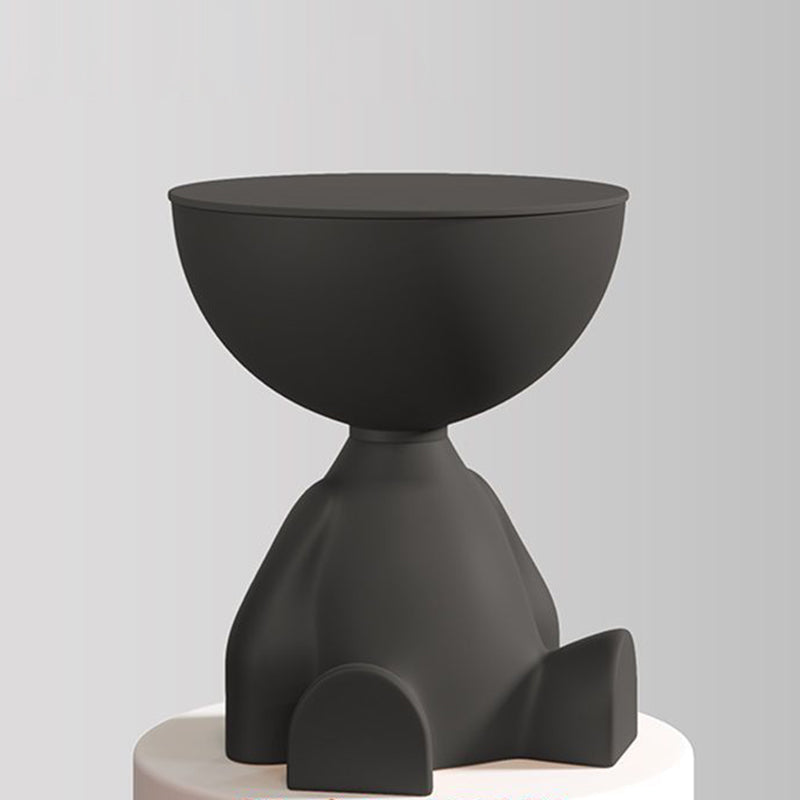 Modern Bear Round Side Table – Creative Accent Table for Living Room