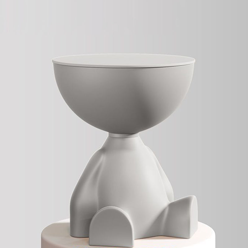 Modern Bear Round Side Table – Creative Accent Table for Living Room